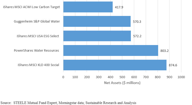 Five largest Sustainable ETFs