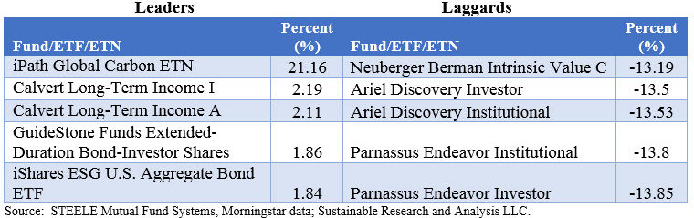 Sustainable Mutual Funds ETFs/ETNs: December 2018 Leader/Laggards