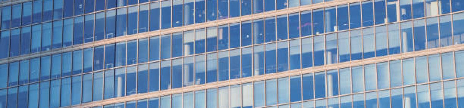 View up on the facade of the office building.