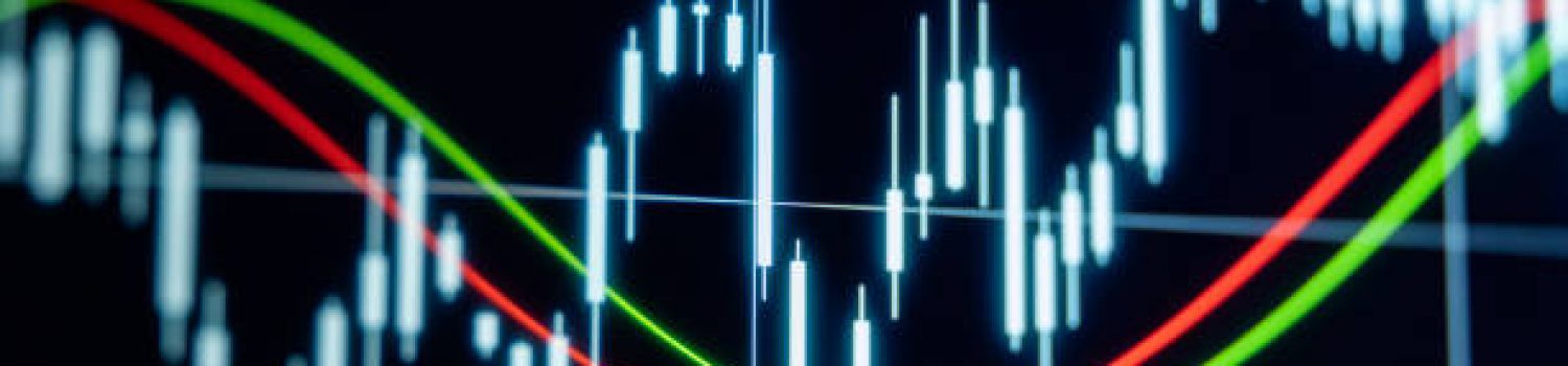 Stock exchange, chart, financial figures and lines, percentage signs. Stock market and exchange, trading and investment strategy.