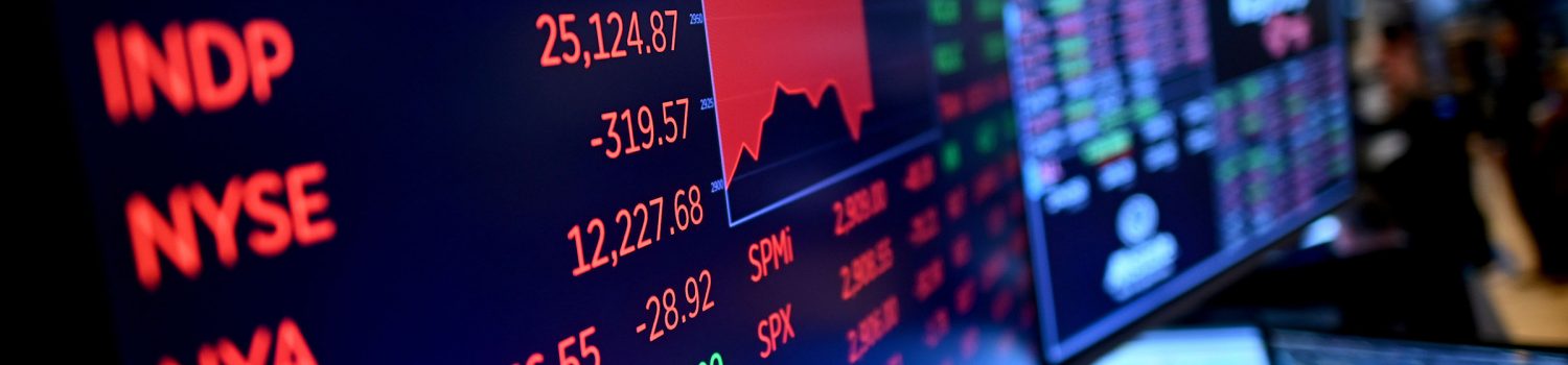 Stock market charts are seen during the opening bell at the New York Stock Exchange (NYSE) on February 28, 2020 at Wall Street in New York City. - Losses on Wall Street deepened following a bruising open, as global markets were poised to conclude their worst week since 2008 with another rout. (Photo by Johannes EISELE / AFP) (Photo by JOHANNES EISELE/AFP via Getty Images)